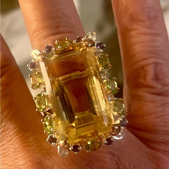 Citrine and gemstone ring - Picture 15 of 16
